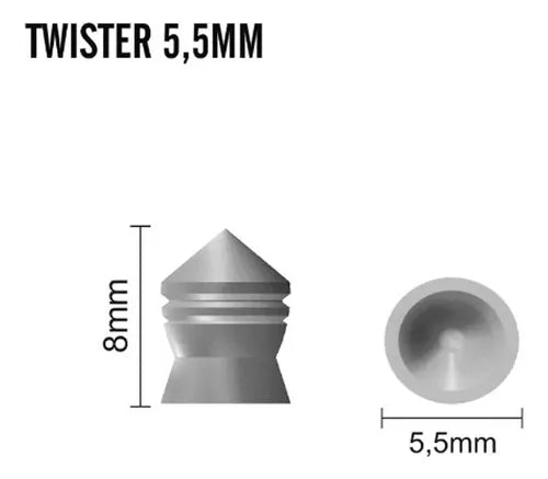 Chumbinho Twister Pro 5,5mm /.22cal. Tag