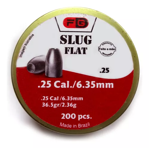 Chumbinho FG Slug Flat/Flat Premium LM/Cup 6,35mm .25Cal. Vários Pesos & medidas