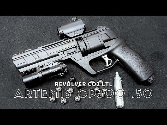 Revólver .50 (12,7mm) CO² Defender CP300 Artemis 6 Tiros 730g HDR