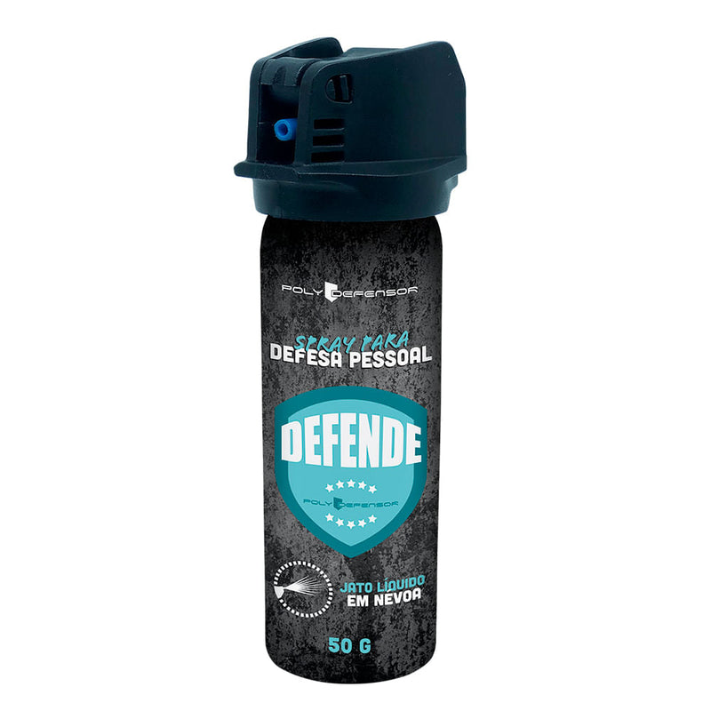 Poly Defensor Spray para defesa pessoal Defende da Poly Defensor em névoa 50g